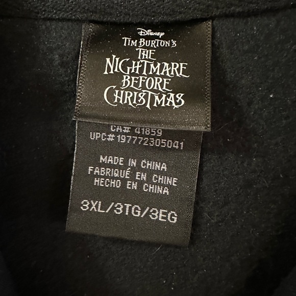 EUC Disney Black Nightmare Before Christmas Hoodie Size 3XL - Picture 3 of 4